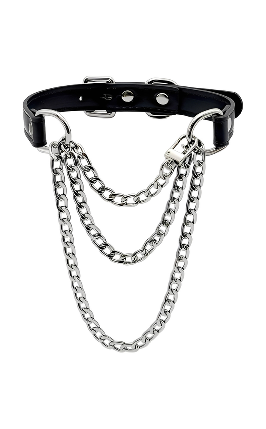 LoveChains™ - Triple-Layer Chain Leather Choker Collar