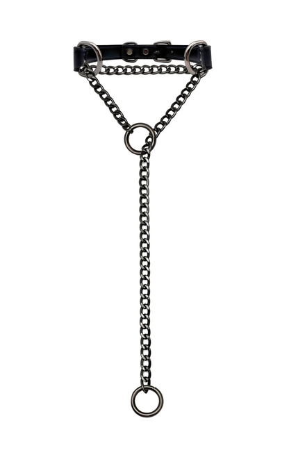 LoveChains™ - O - Ring Slip Chain Leather Choker Collar