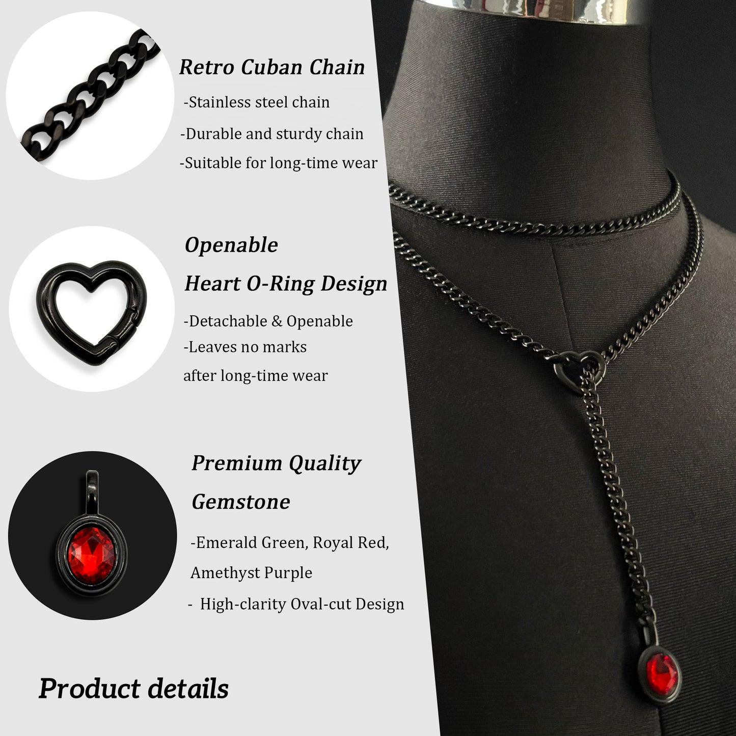 LoveChains™ - Crystal Charm Loop Slip Choker