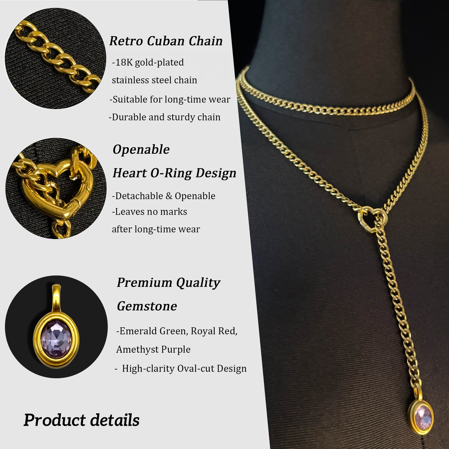 LoveChains™ - Crystal Charm Loop Slip Choker