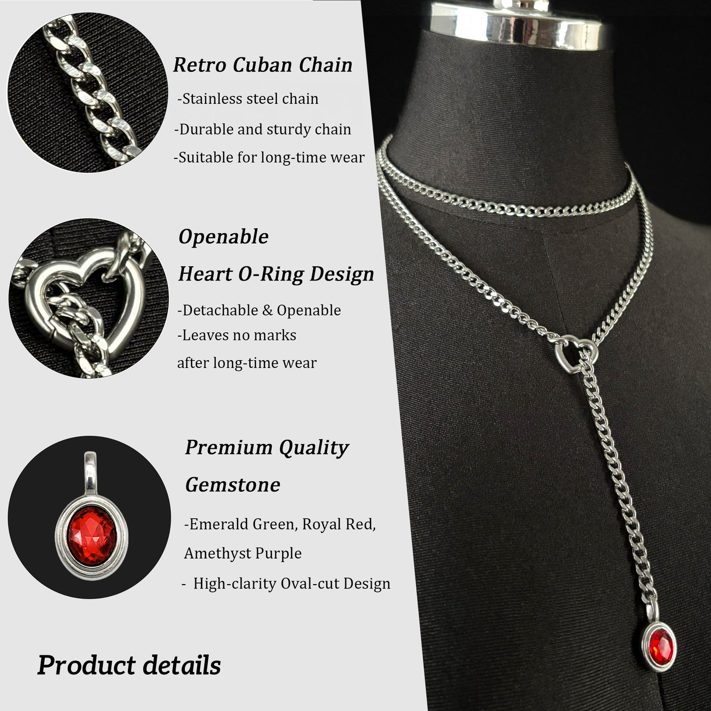 LoveChains™ - Crystal Charm Loop Slip Choker