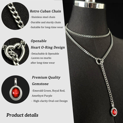LoveChains™ - Crystal Charm Loop Slip Choker