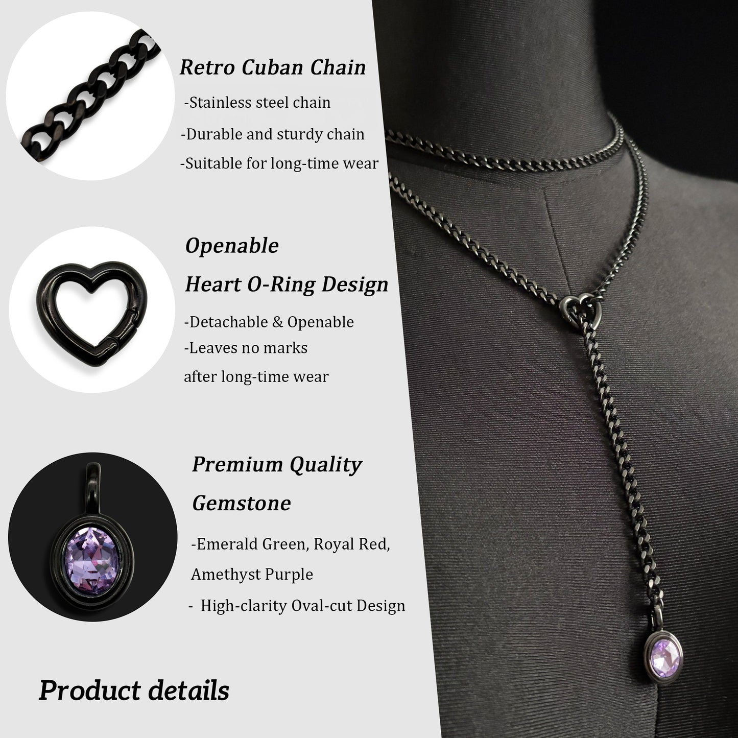 LoveChains™ - Crystal Charm Loop Slip Choker