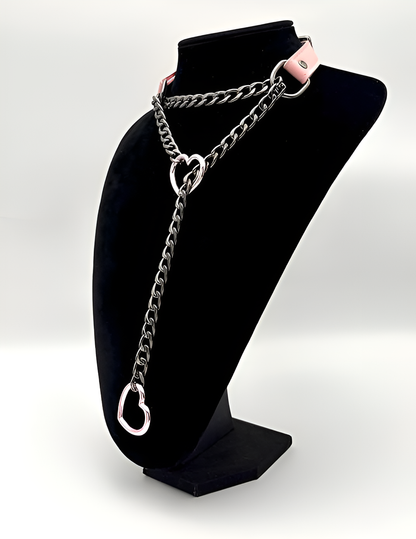 LoveChains™ - Heart Slip Chain Leather Choker Collar