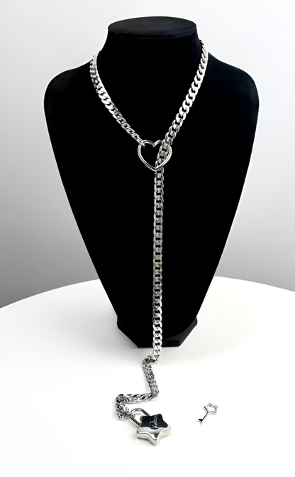 LoveChains™ -  Heart-Star Lock & Key Slip Chain
