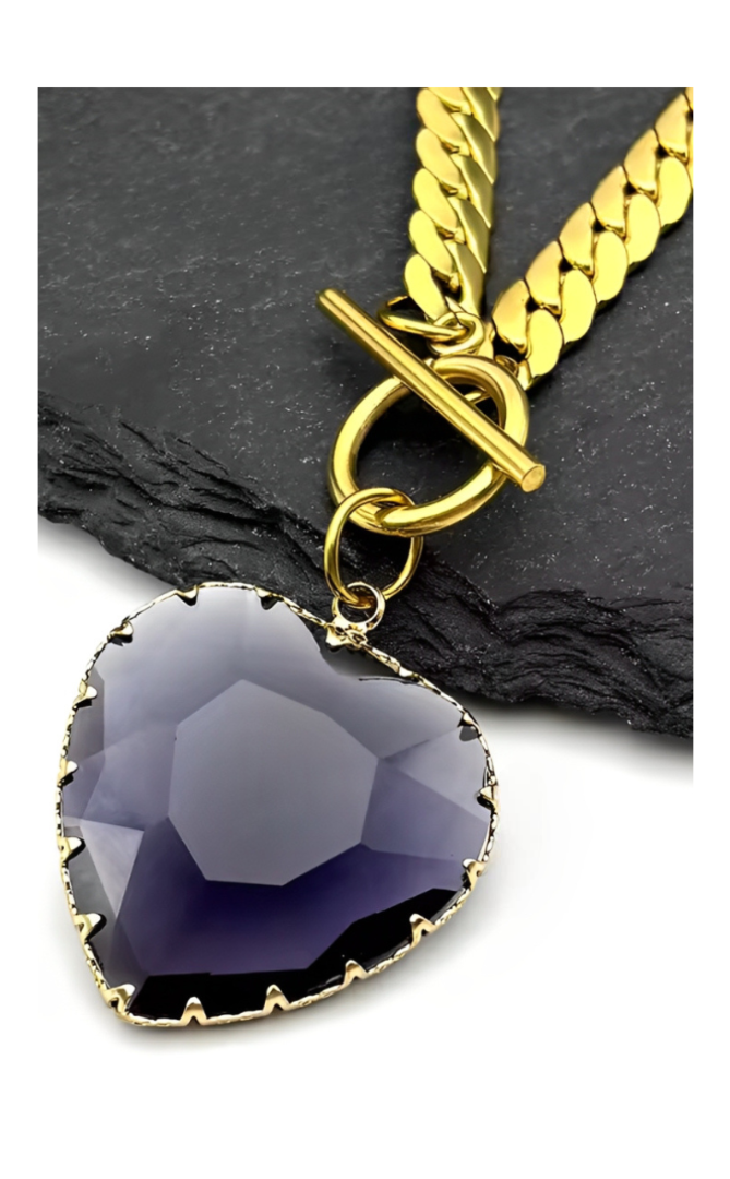 LoveChains™ - Heart Glass Pendant Choker