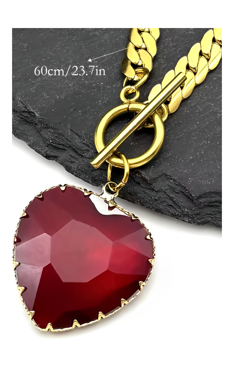 LoveChains™ - Heart Glass Pendant Choker