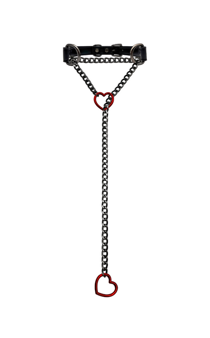 LoveChains™ - Heart Slip Chain Leather Choker Collar