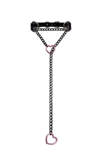 LoveChains™ - Heart Slip Chain Leather Choker Collar