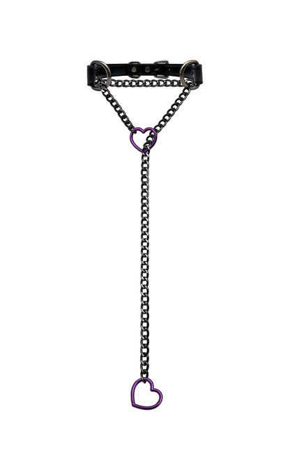 LoveChains™ - Heart Slip Chain Leather Choker Collar