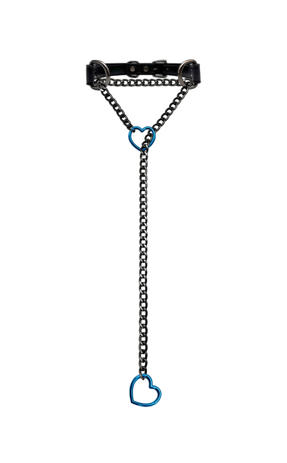 LoveChains™ - Heart Slip Chain Leather Choker Collar