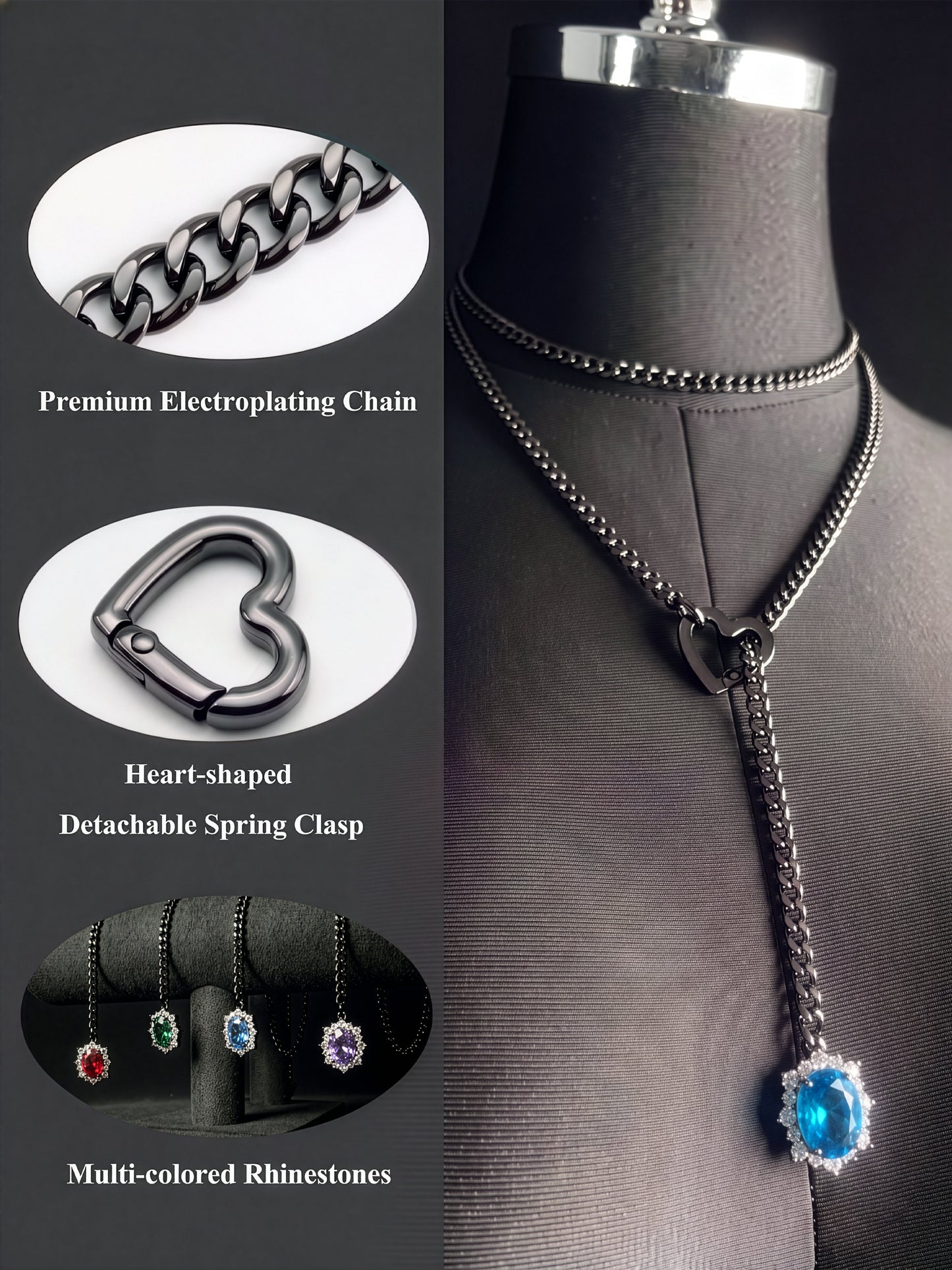 LoveChains™ - Gemstone Charm Loop Choker