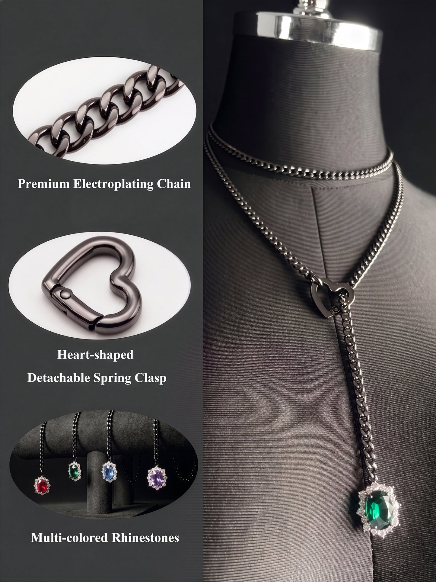 LoveChains™ - Gemstone Charm Loop Choker