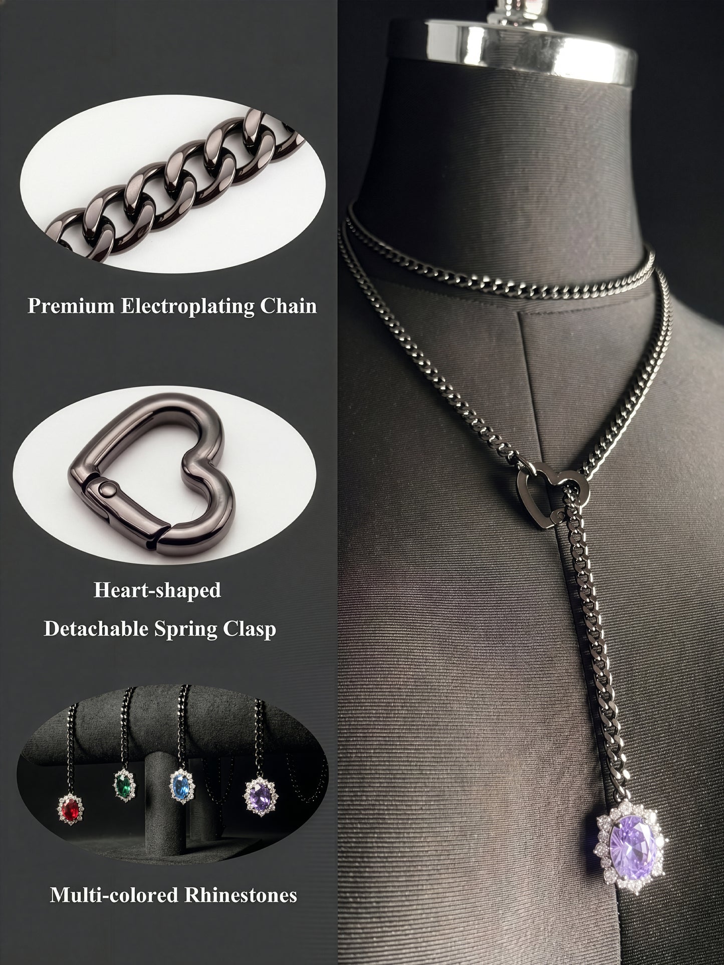 LoveChains™ - Gemstone Charm Loop Choker