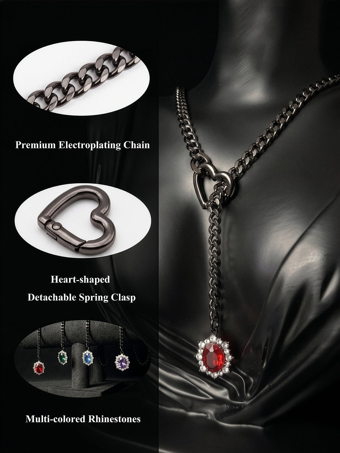 LoveChains™ - Gemstone Charm Slip Chain Choker
