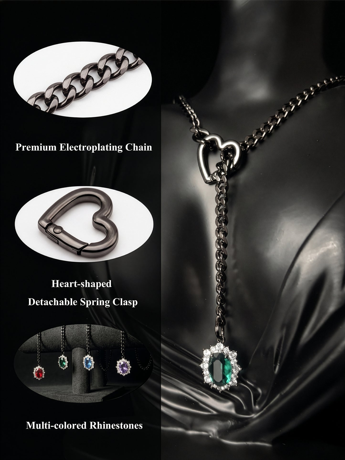 LoveChains™ - Gemstone Charm Slip Chain Choker
