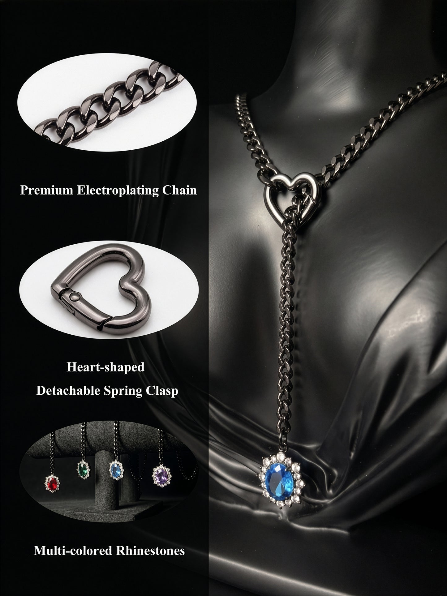 LoveChains™ - Gemstone Charm Slip Chain Choker