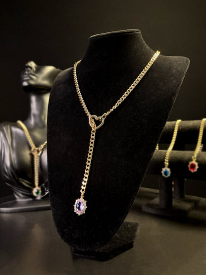 LoveChains™ - Gemstone Charm Slip Chain Choker