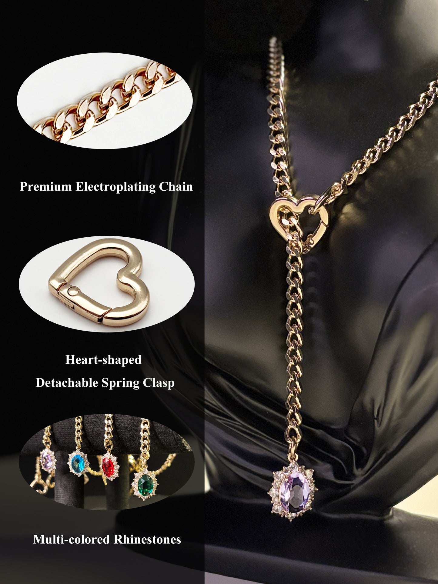 LoveChains™ - Gemstone Charm Slip Chain Choker