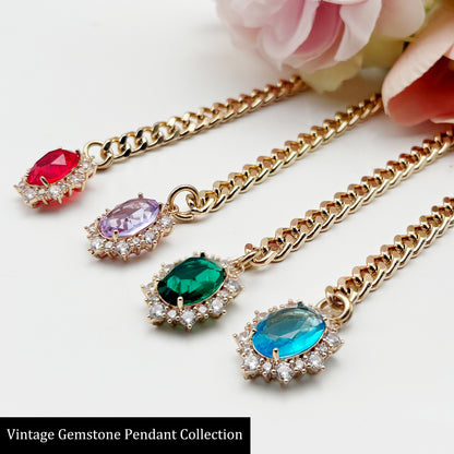 LoveChains™ - Gemstone Charm Slip Chain Choker