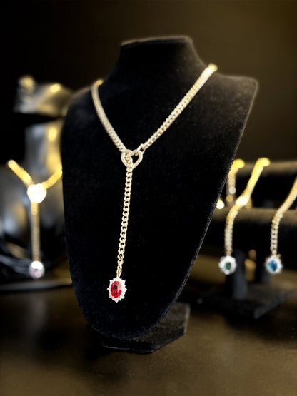 LoveChains™ - Gemstone Charm Slip Chain Choker