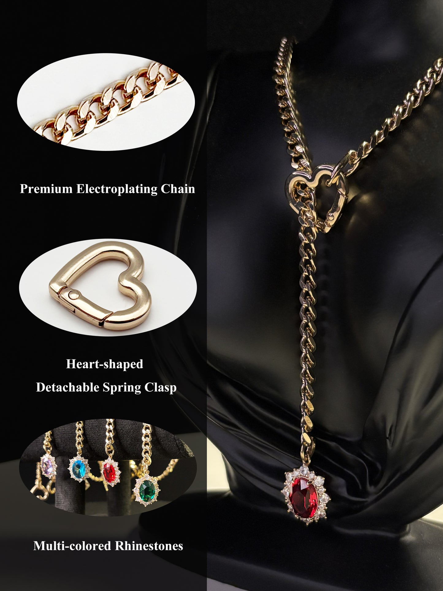 LoveChains™ - Gemstone Charm Slip Chain Choker