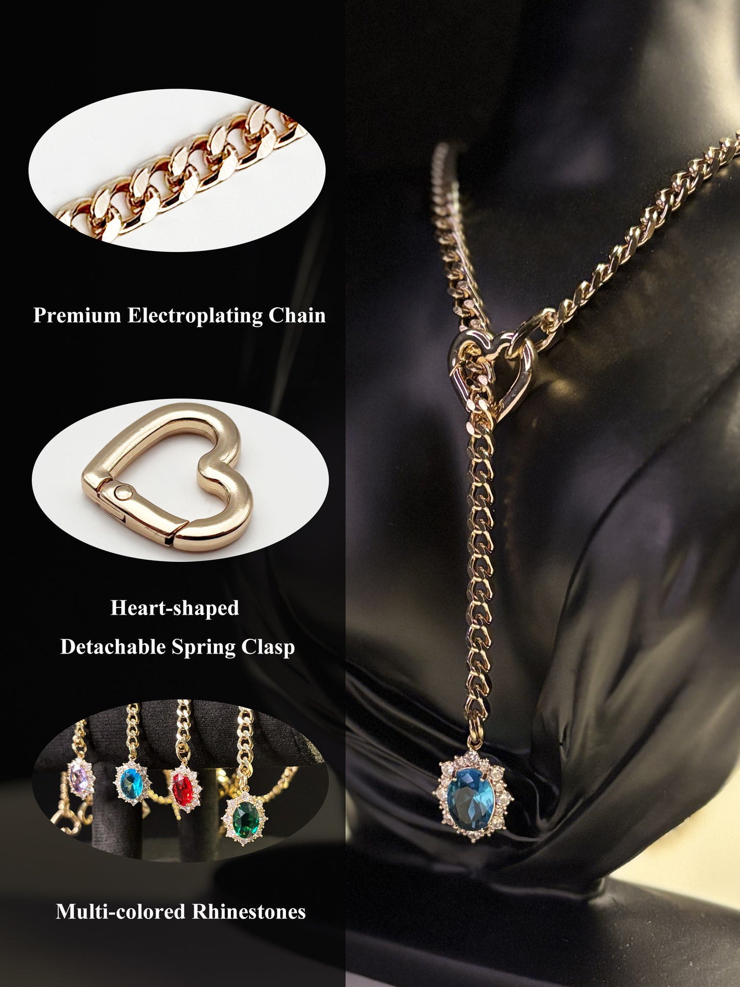 LoveChains™ - Gemstone Charm Slip Chain Choker