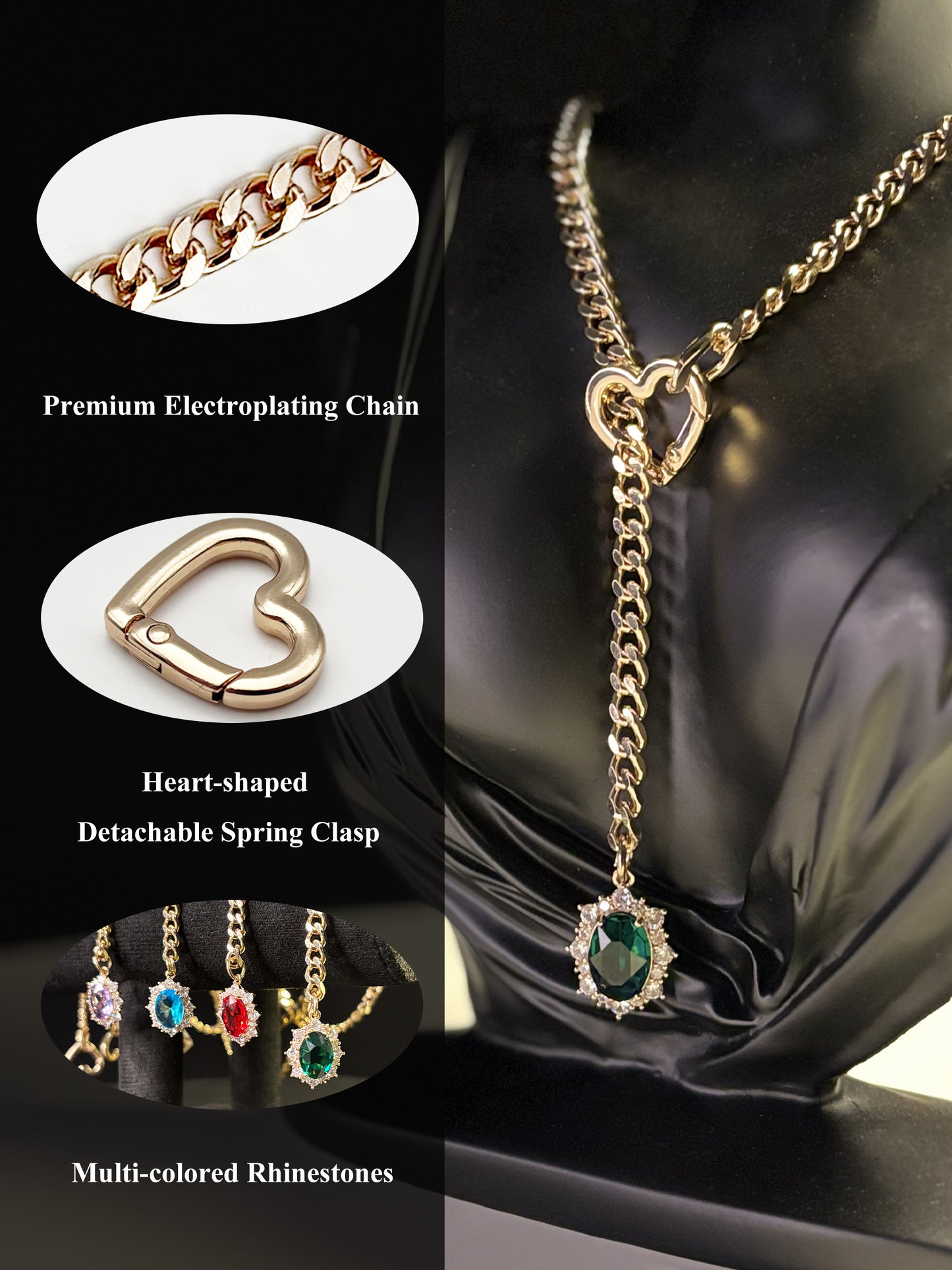 LoveChains™ - Gemstone Charm Slip Chain Choker