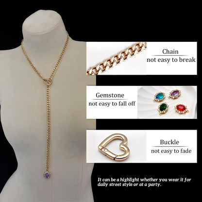 LoveChains™ - Gemstone Charm Slip Chain Choker