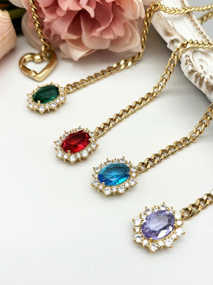 LoveChains™ - Gemstone Charm Loop Choker
