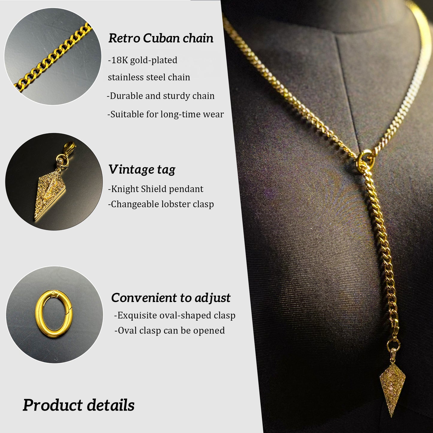 LoveChains™ - Knight’s Shield Slip Chain Choker