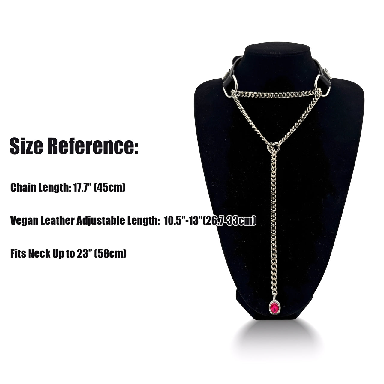 LoveChains™ - Crystal Charm Leather Choker Collar