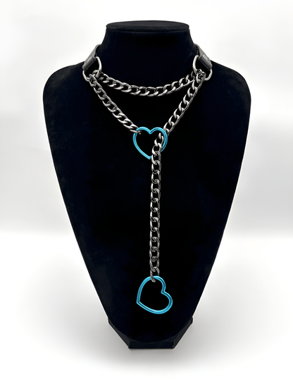 LoveChains™ - Heart Slip Chain Leather Choker Collar
