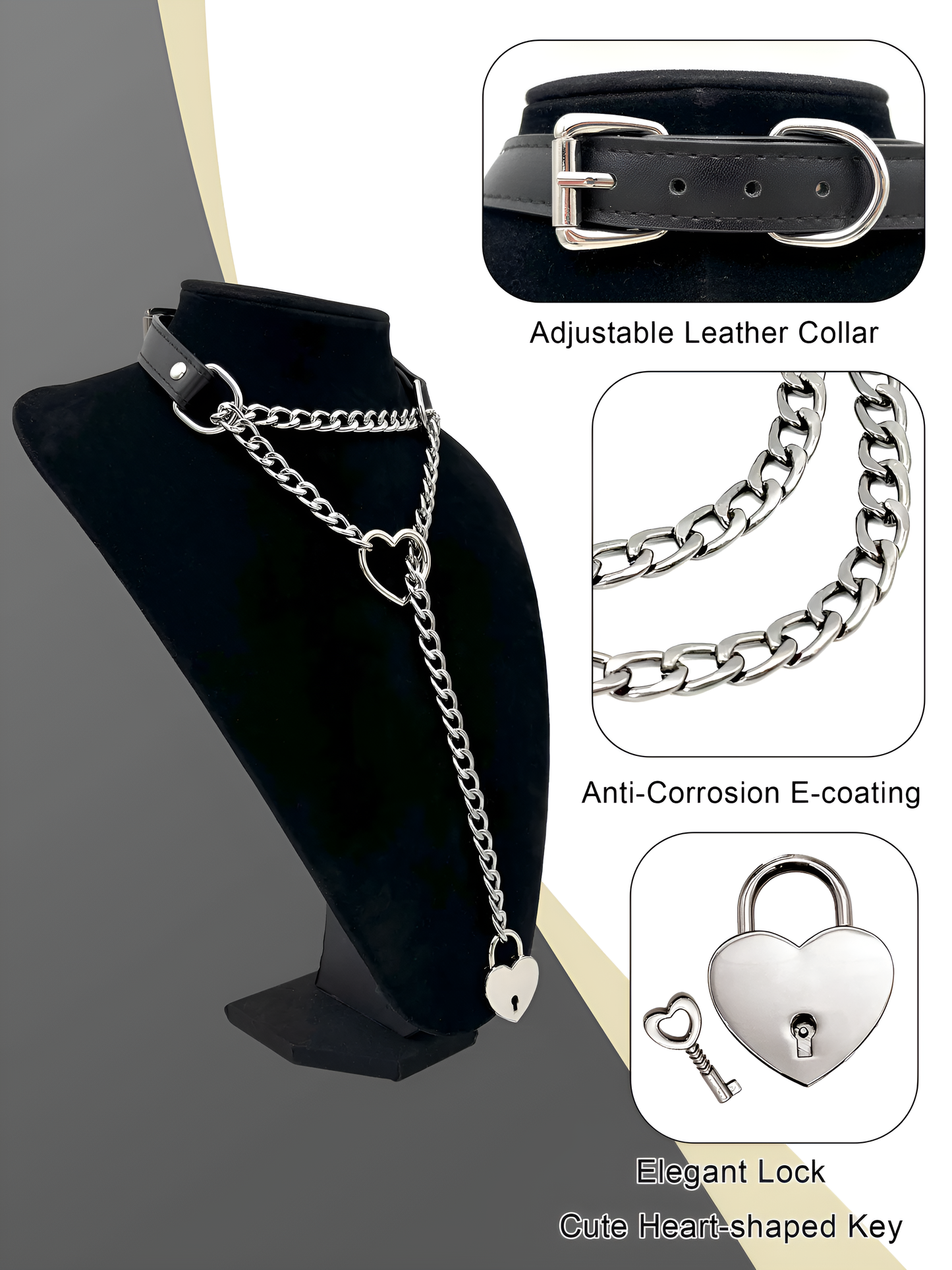 LoveChains™ - Lock & Key Leather Choker Collar