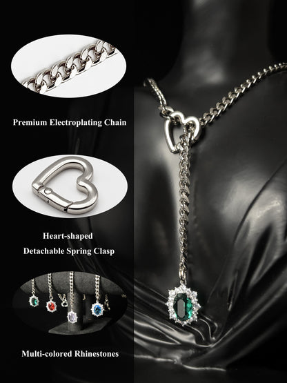 LoveChains™ - Gemstone Charm Slip Chain Choker
