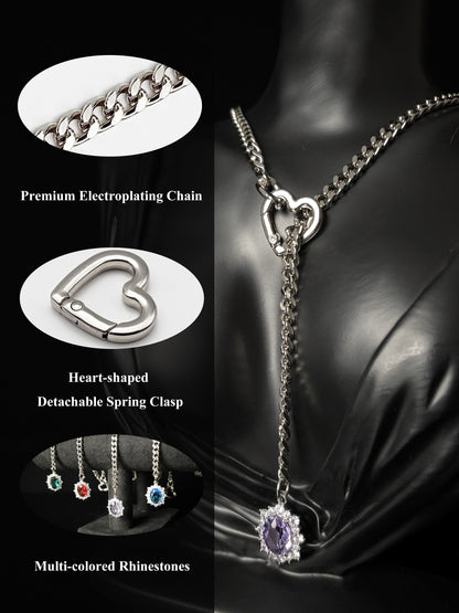 LoveChains™ - Gemstone Charm Slip Chain Choker