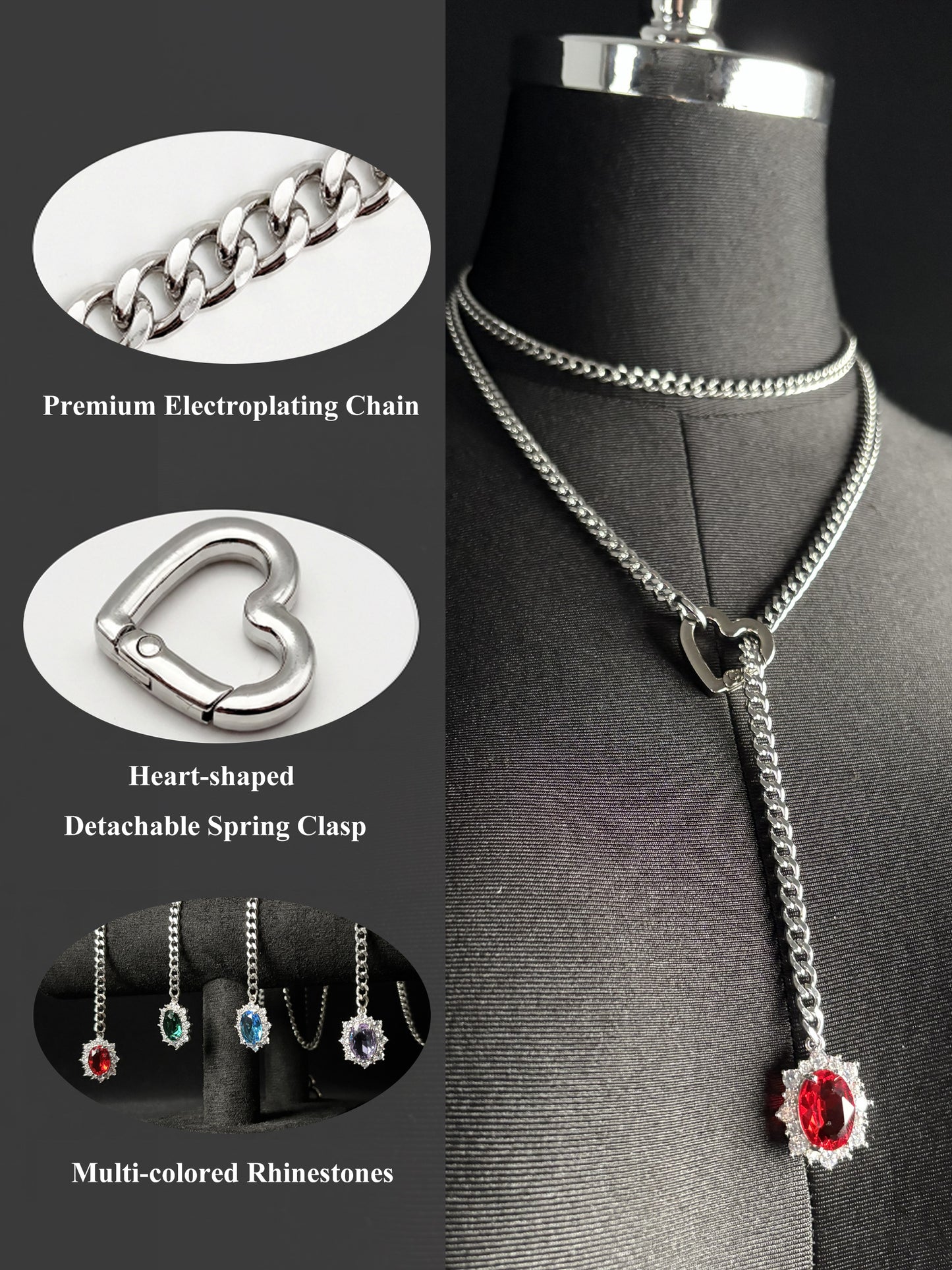LoveChains™ - Gemstone Charm Loop Choker