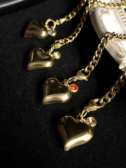 LoveChains™ - Heart Crystal Clasp Slip Chain Choker